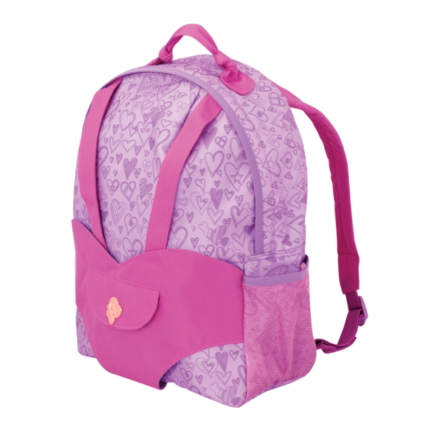 Hop On Doll Carrier Backpack Purple Hearts Our Generation – Our