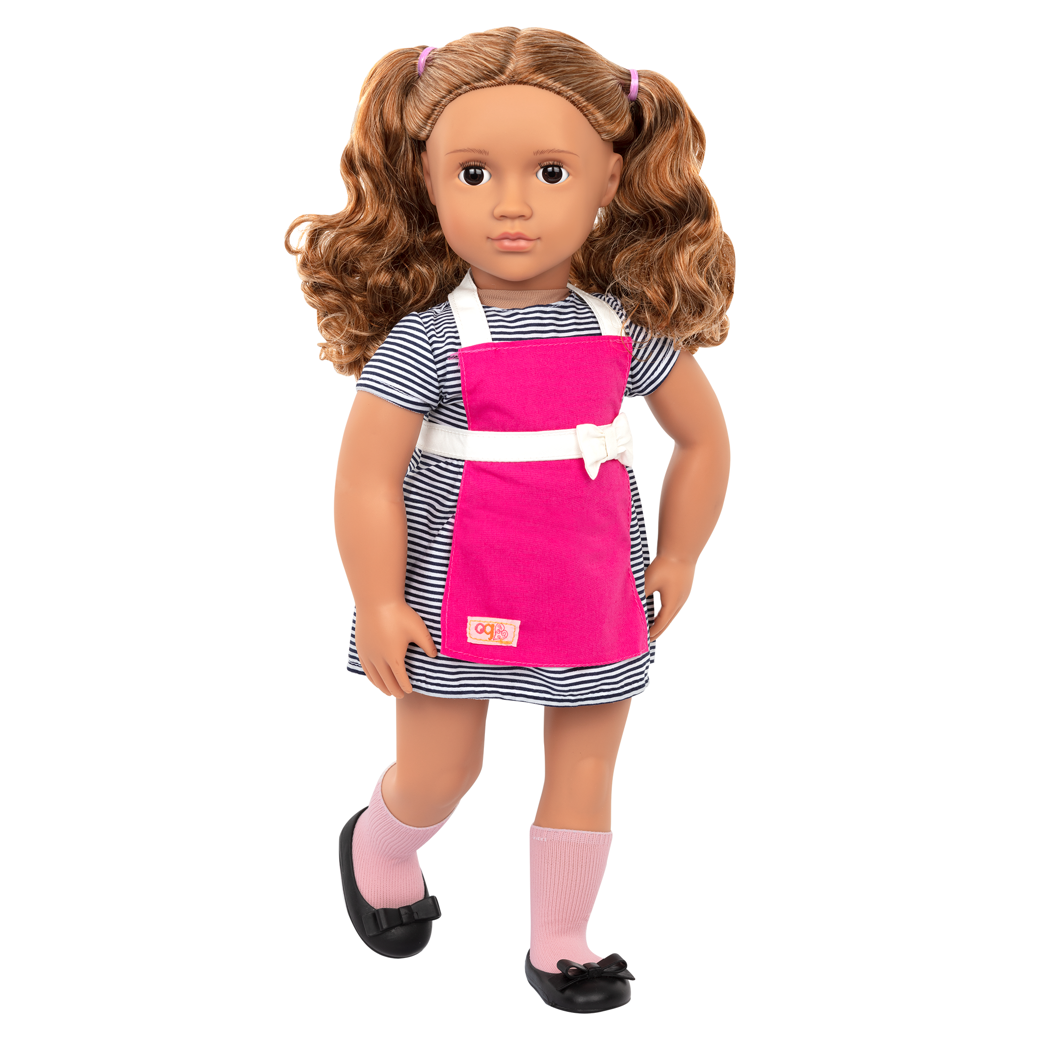 18-inch doll with light-brown hair, brown eyes, diner accessories and storybook