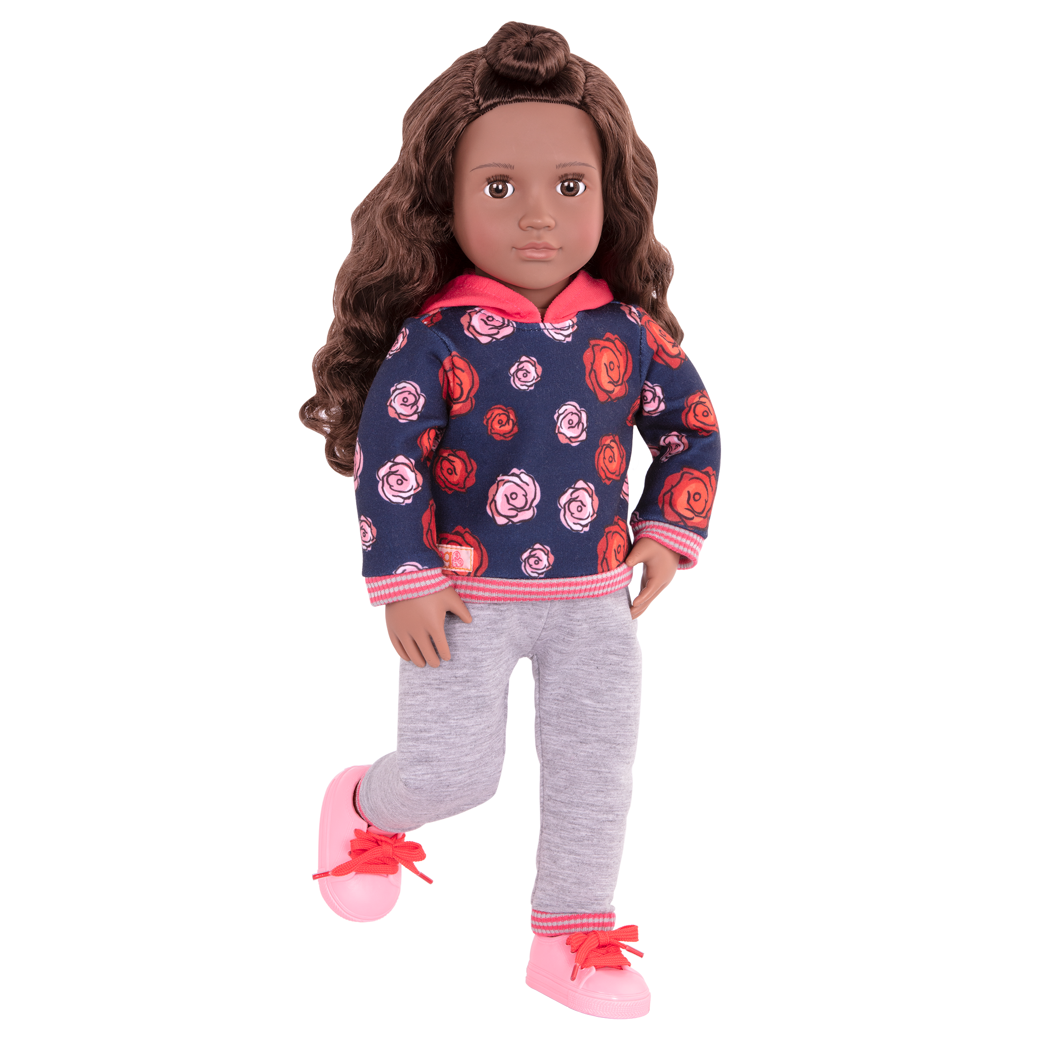 18-inch doll with brown hair, brown eyes, hospital accessories and storybook
