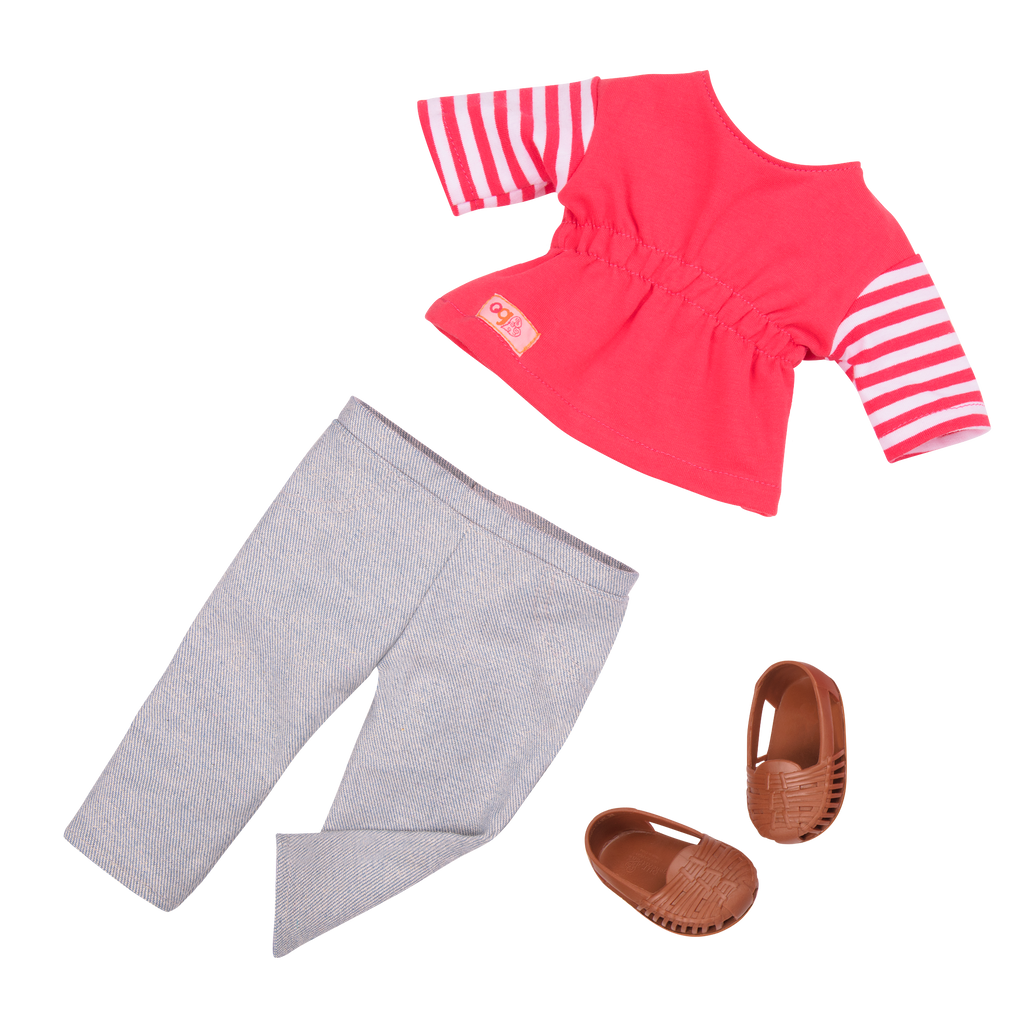 18-inch doll with brown hair, brown eyes, food truck accessories and storybook