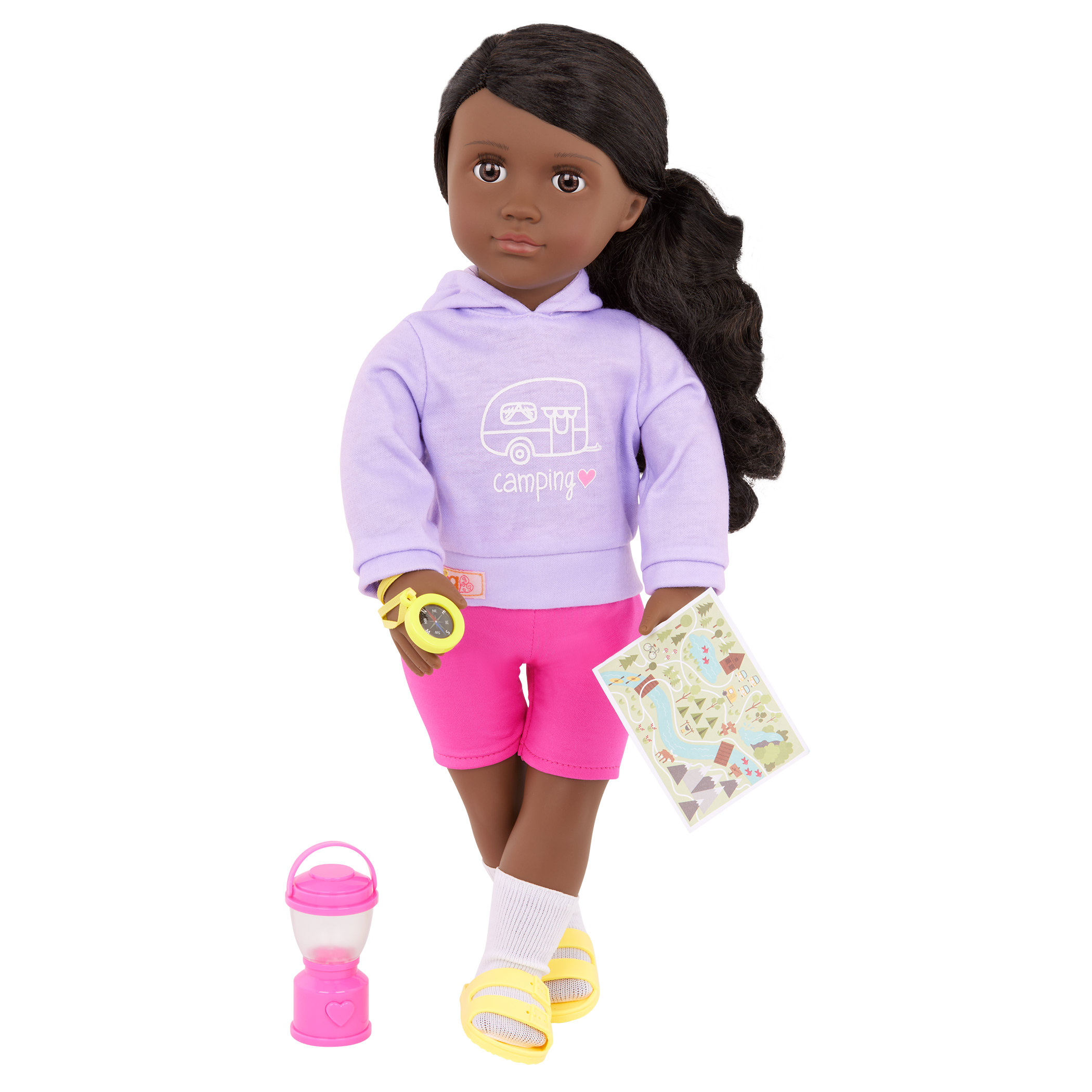 Our Generation 46 cm Doll Elissa with camping accessories