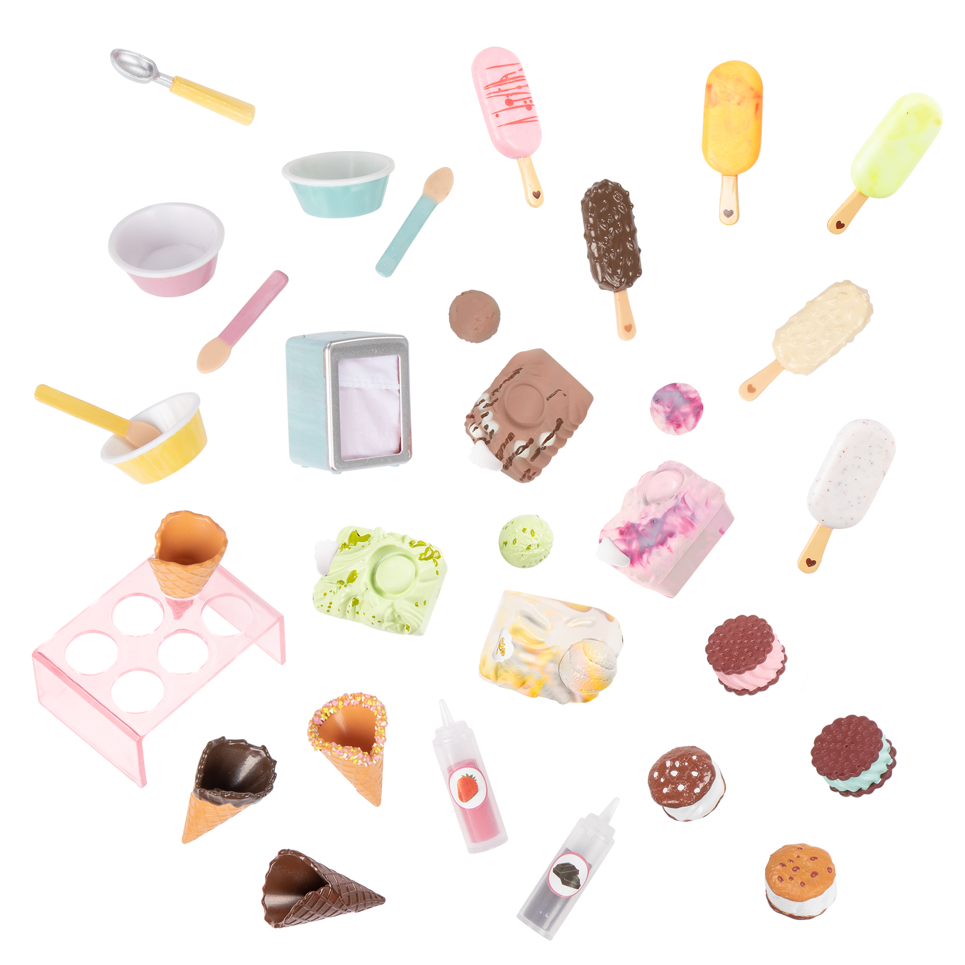 18-inch doll with ice cream cart playset