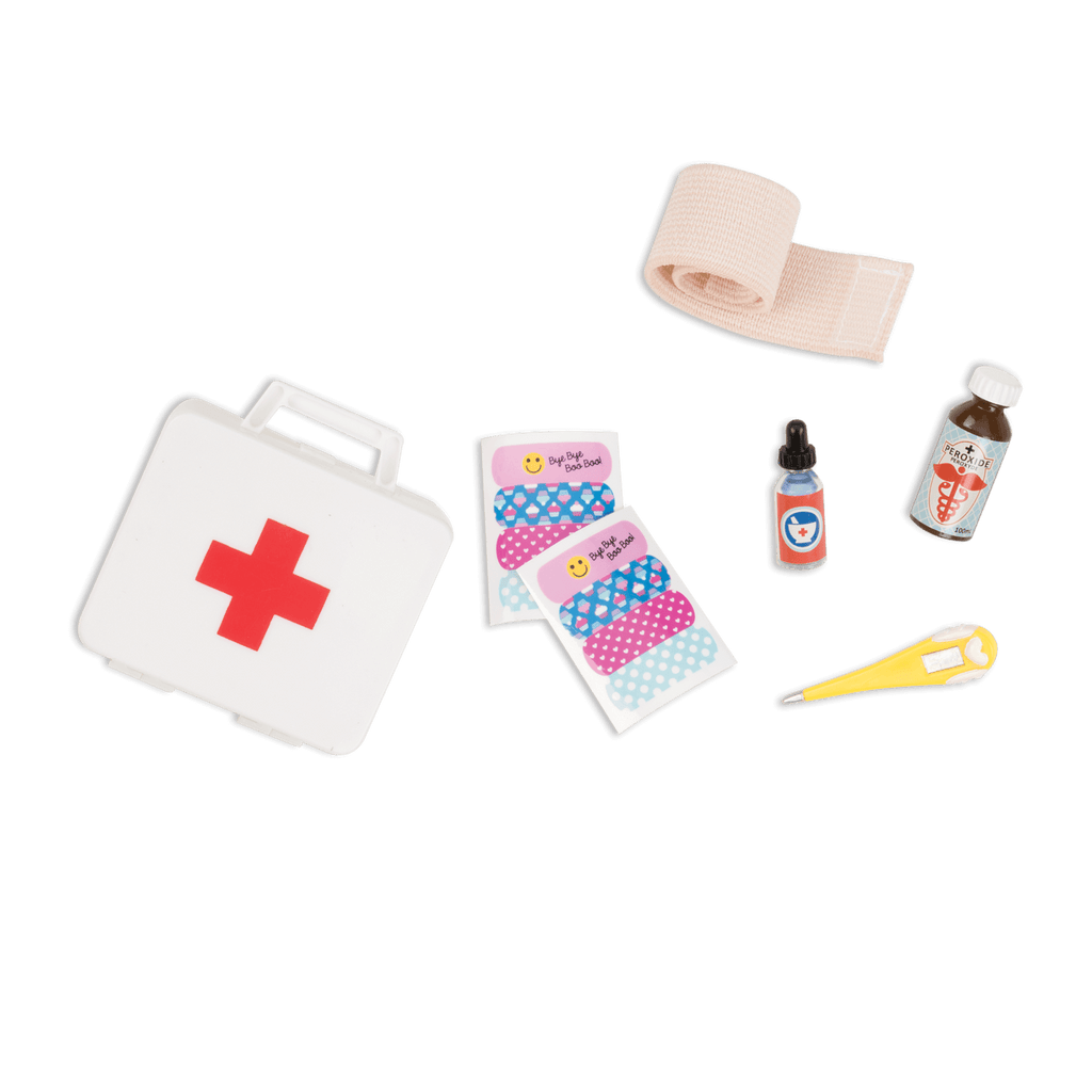 18-inch doll using first aid playset