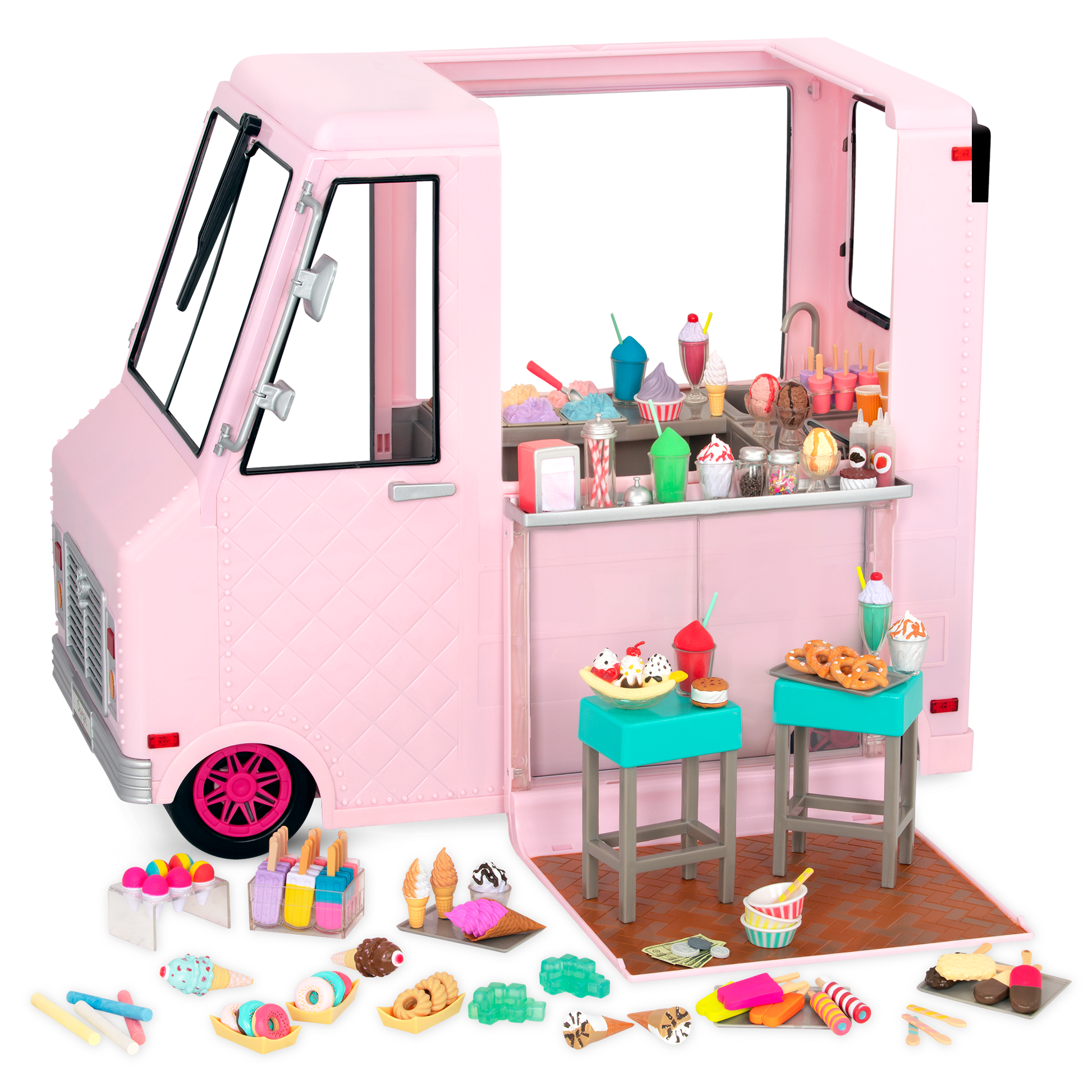 Sweet Stop Ice Cream Truck Pink all components