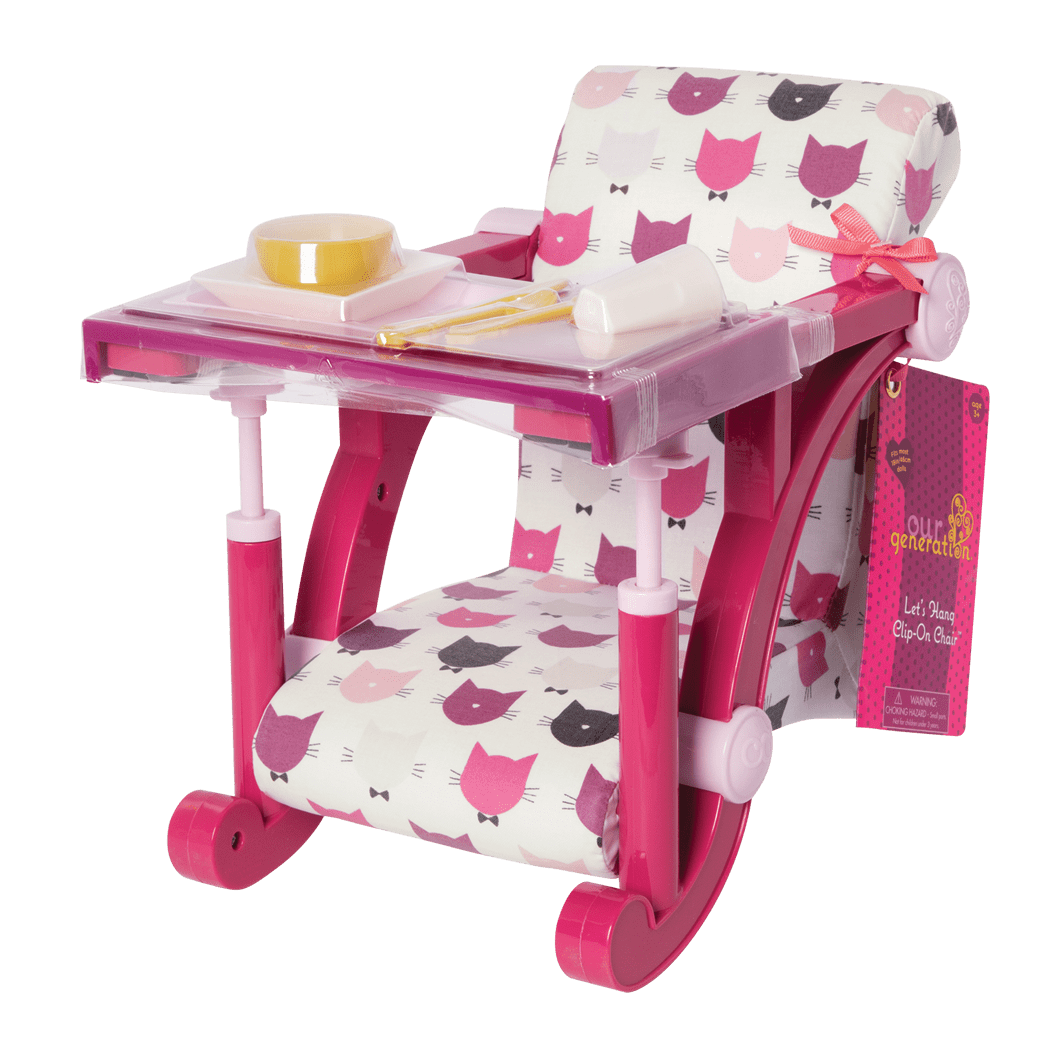Clip-on chair for 18-inch doll