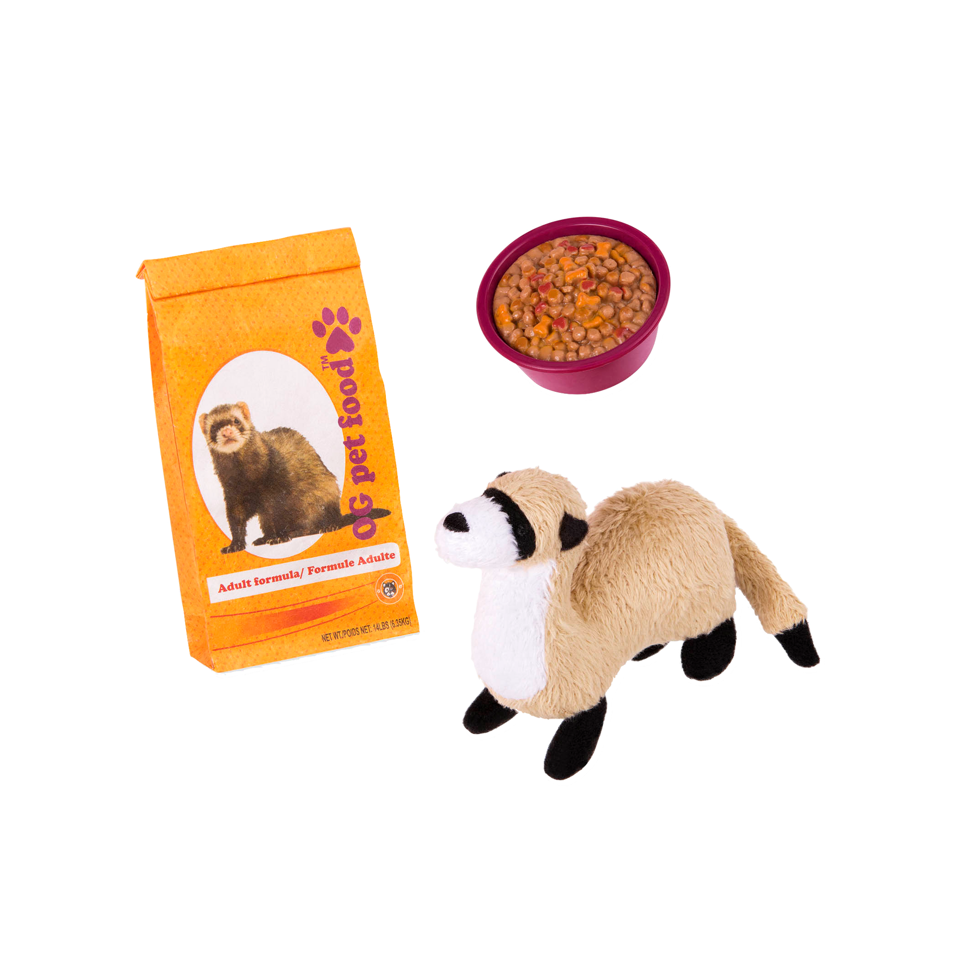 Ferret plushie playset