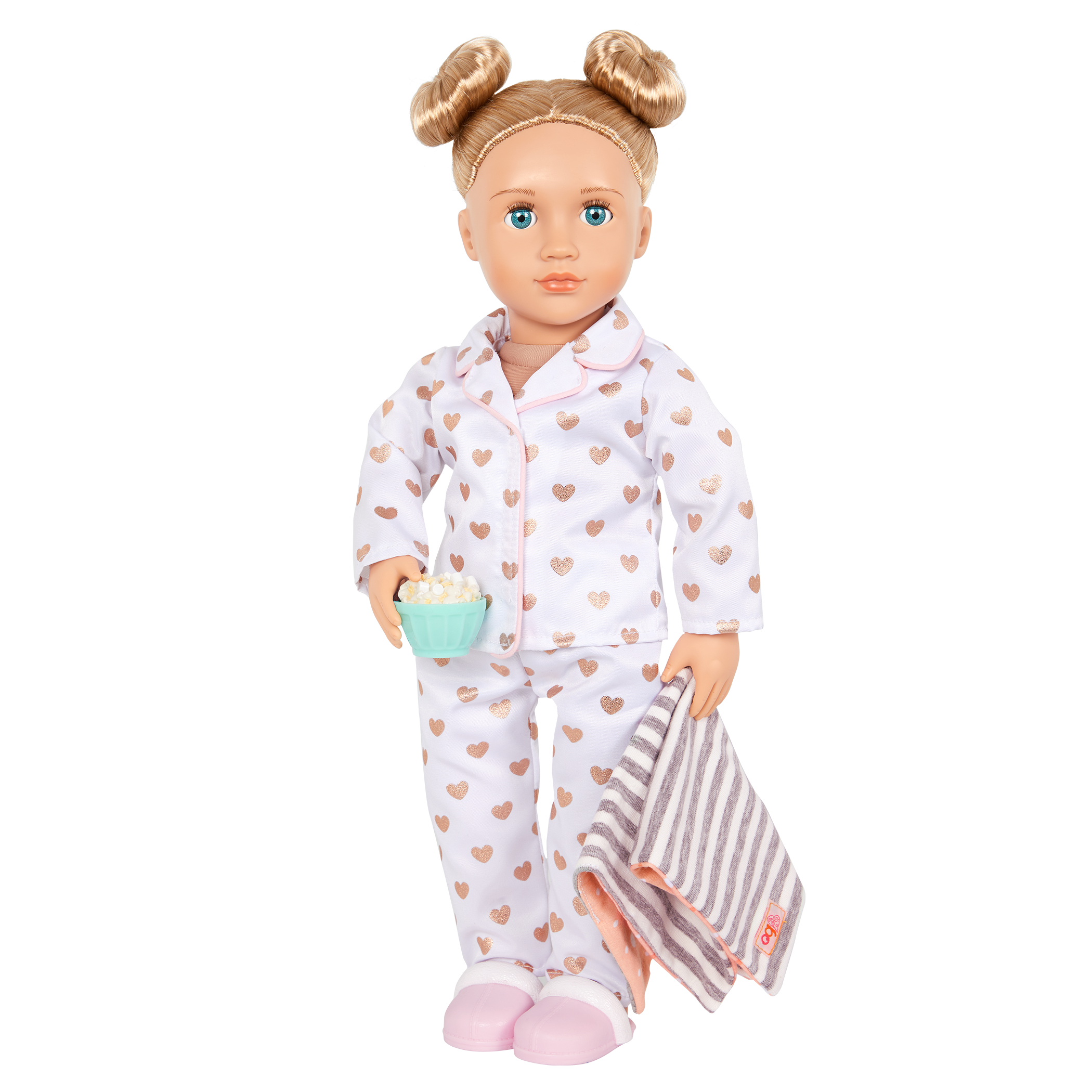 46 cm doll with slumber party playset