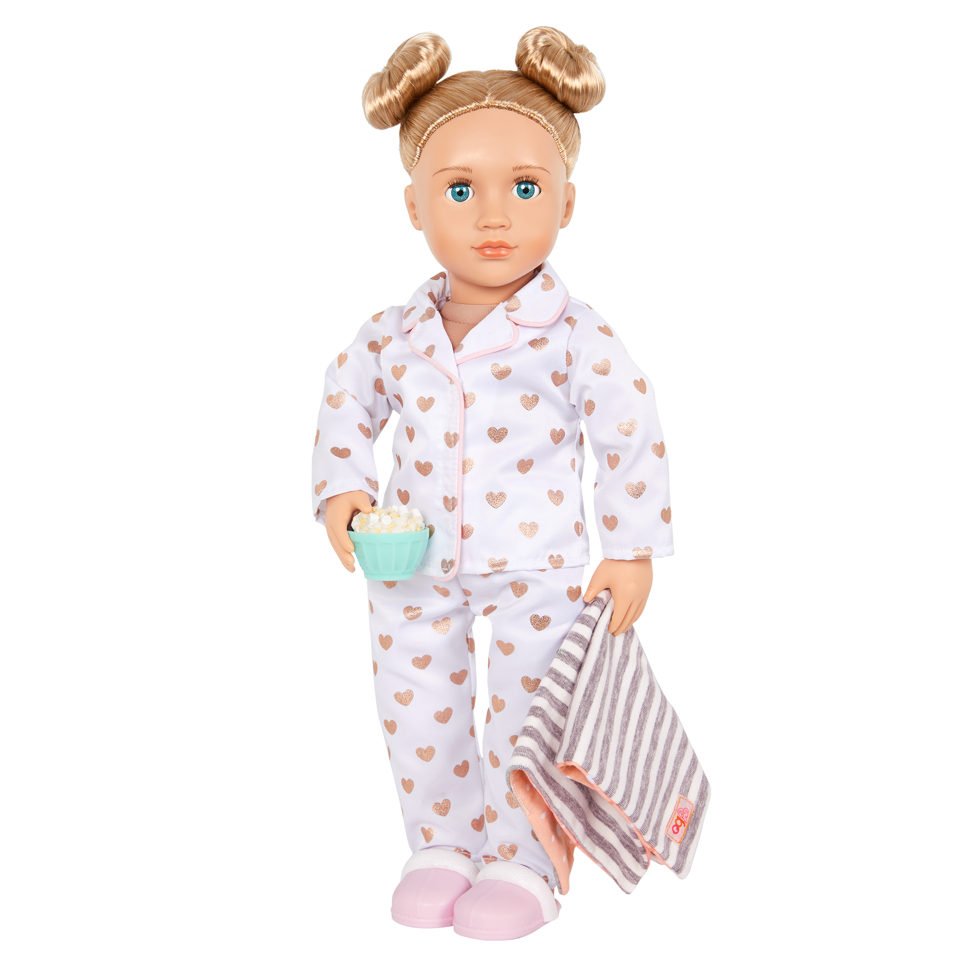 46 cm doll with slumber party playset