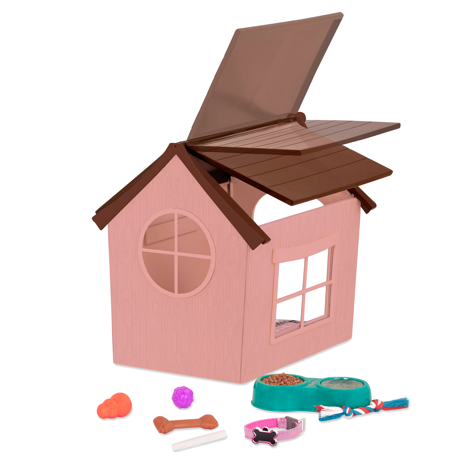 Pitbull plushie using dog house playset