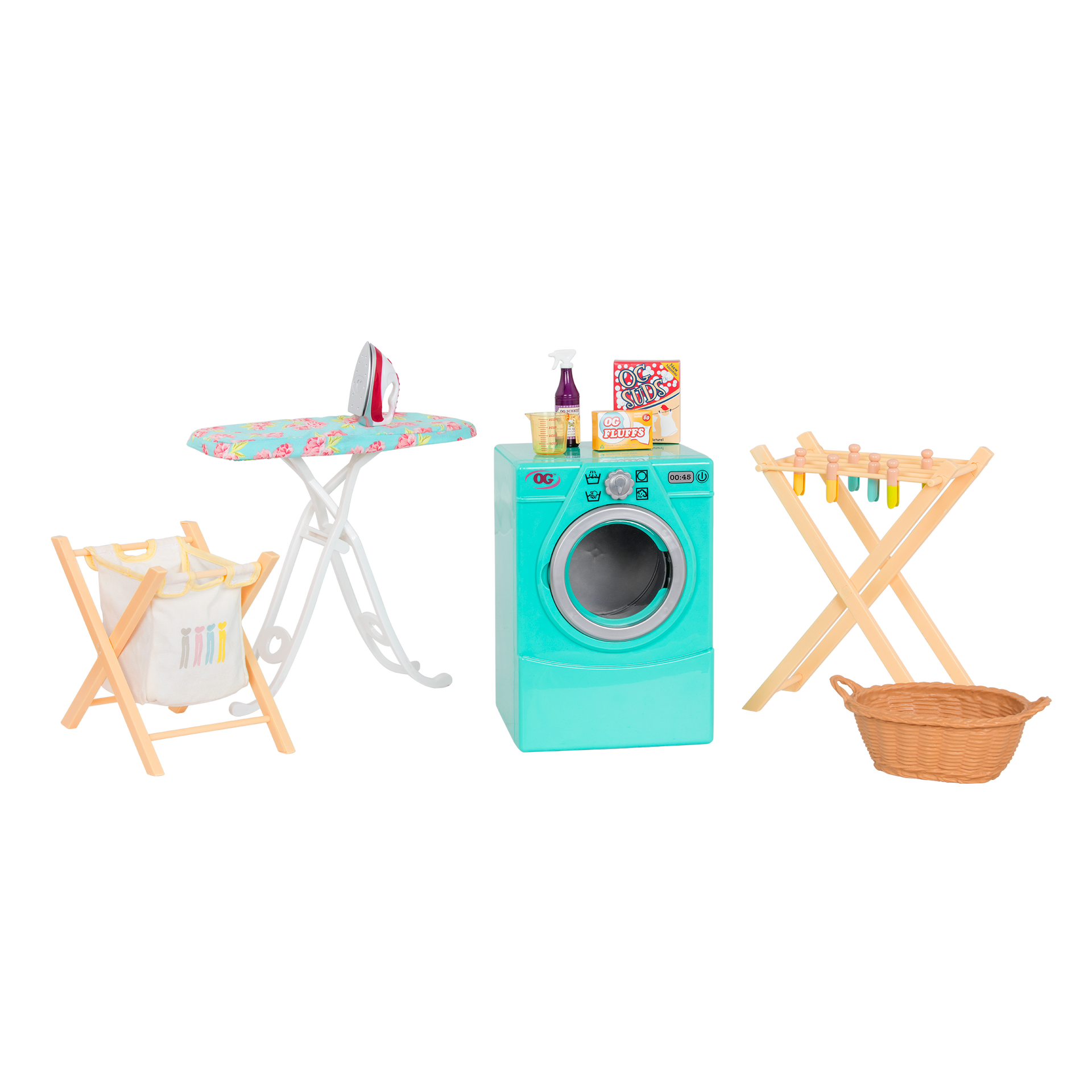 Mesa De Planchar En Miniatura Para Casa De Muñecas - Conjunto De Lavandería De Madera Y Algodón - Decoración Para Cuarto De Juego