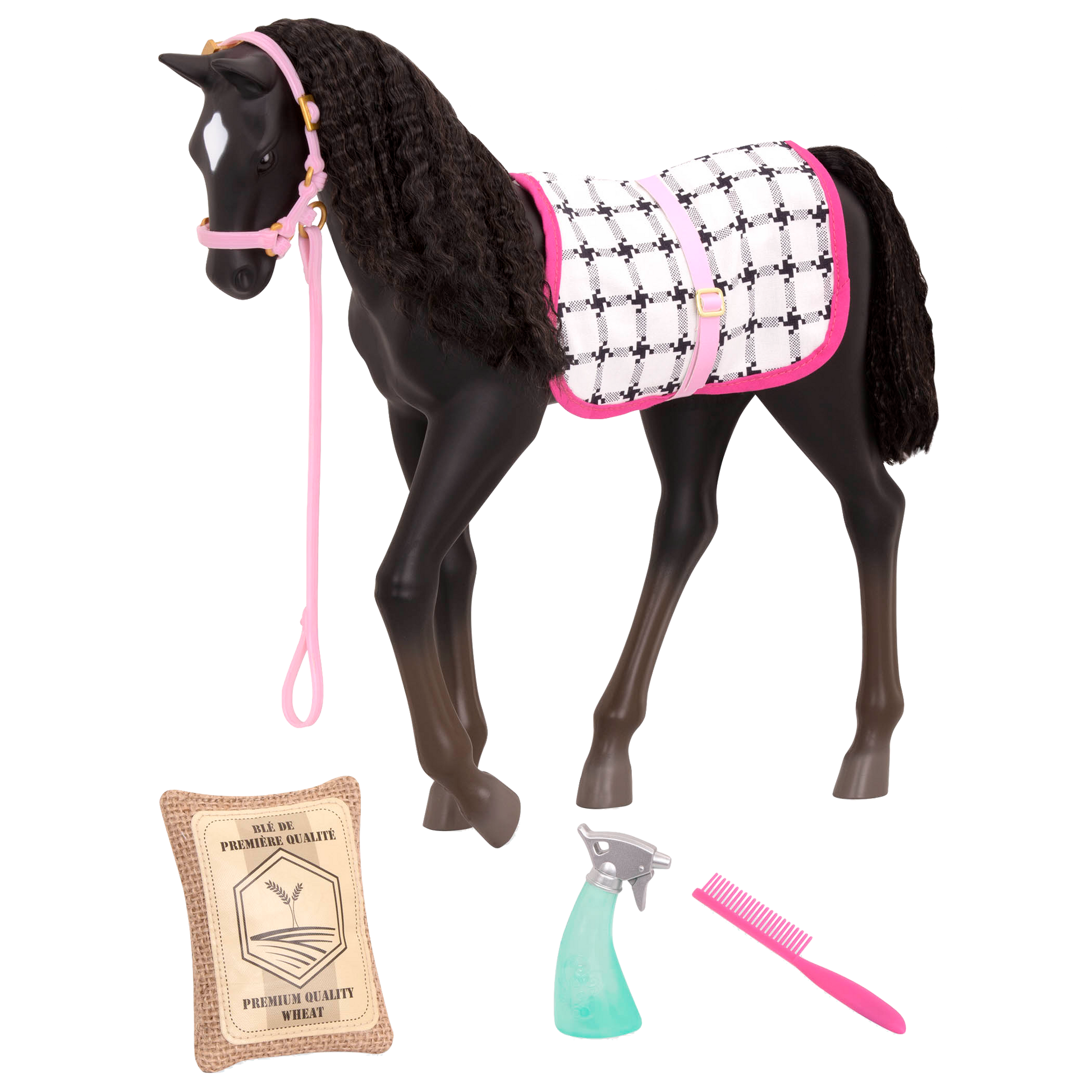 18-inch doll with black velvet foal figurine