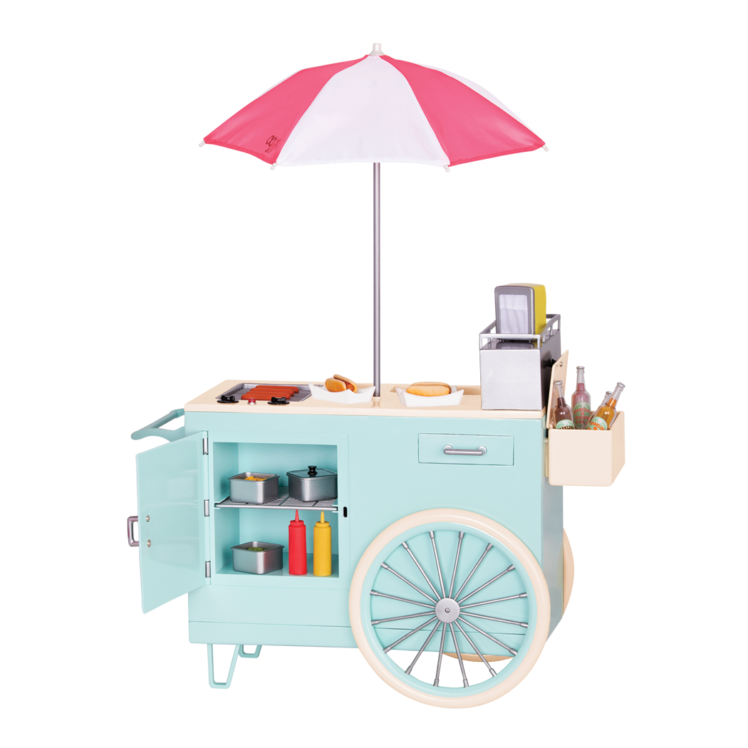 our generation zelt Retro-Hotdog-Wagen | 46 cm Puppe spielen Lebensmittel-Set