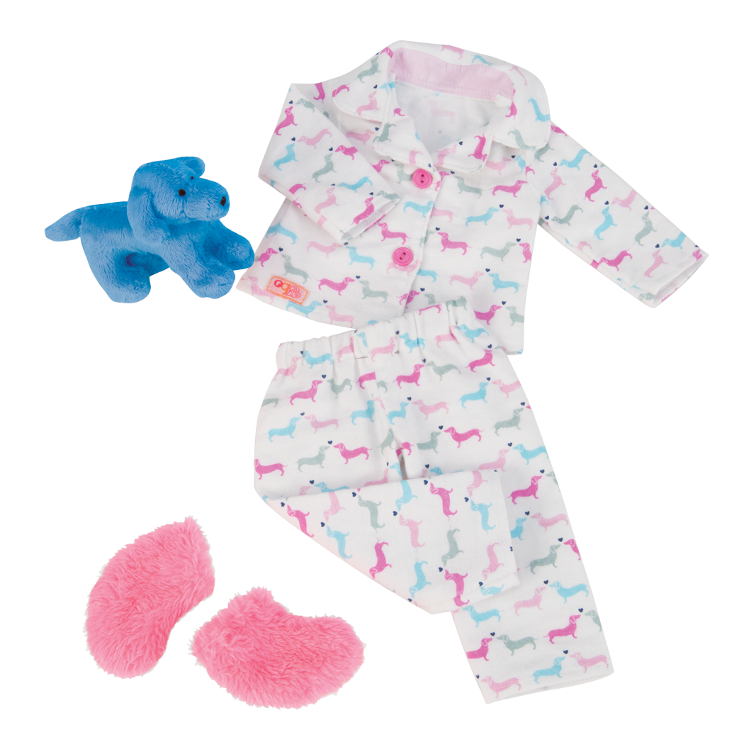 Counting Puppies pajama outfit all components