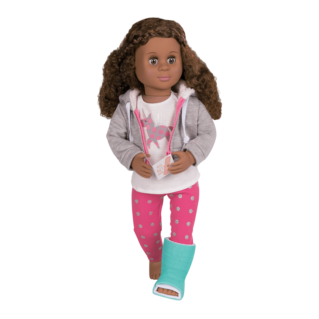 Unicorn Outfit & Leg Cast for 18-inch Dolls