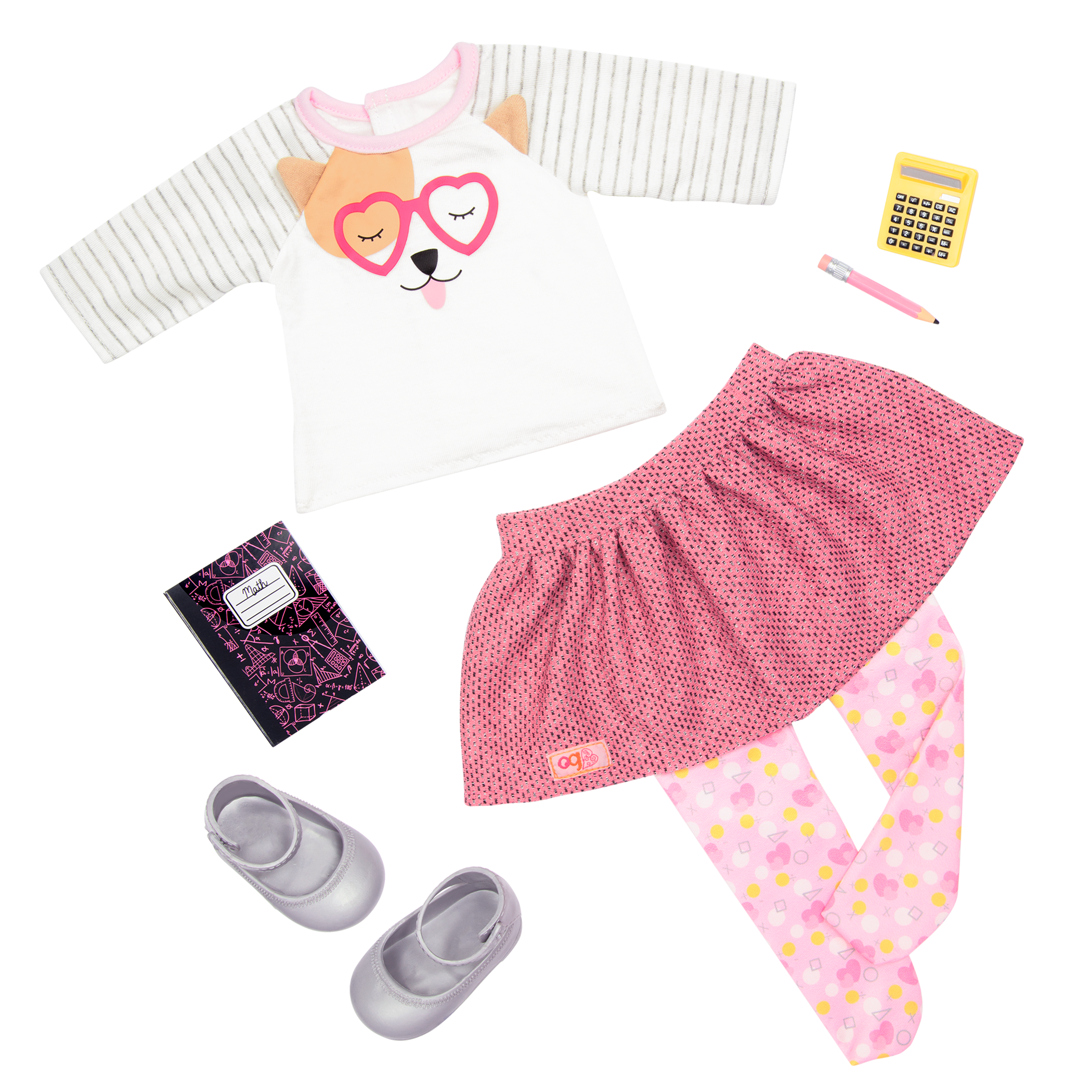 Outfit with school supplies for 18-inch doll