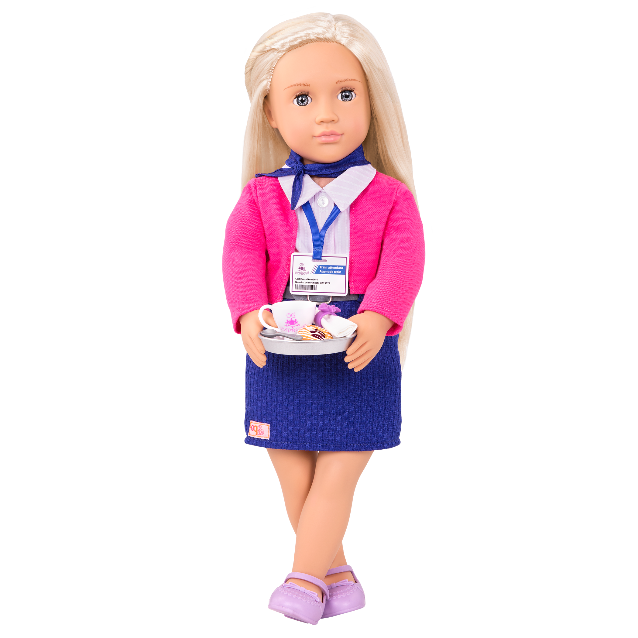 Flight attendant uniform for 18-inch doll