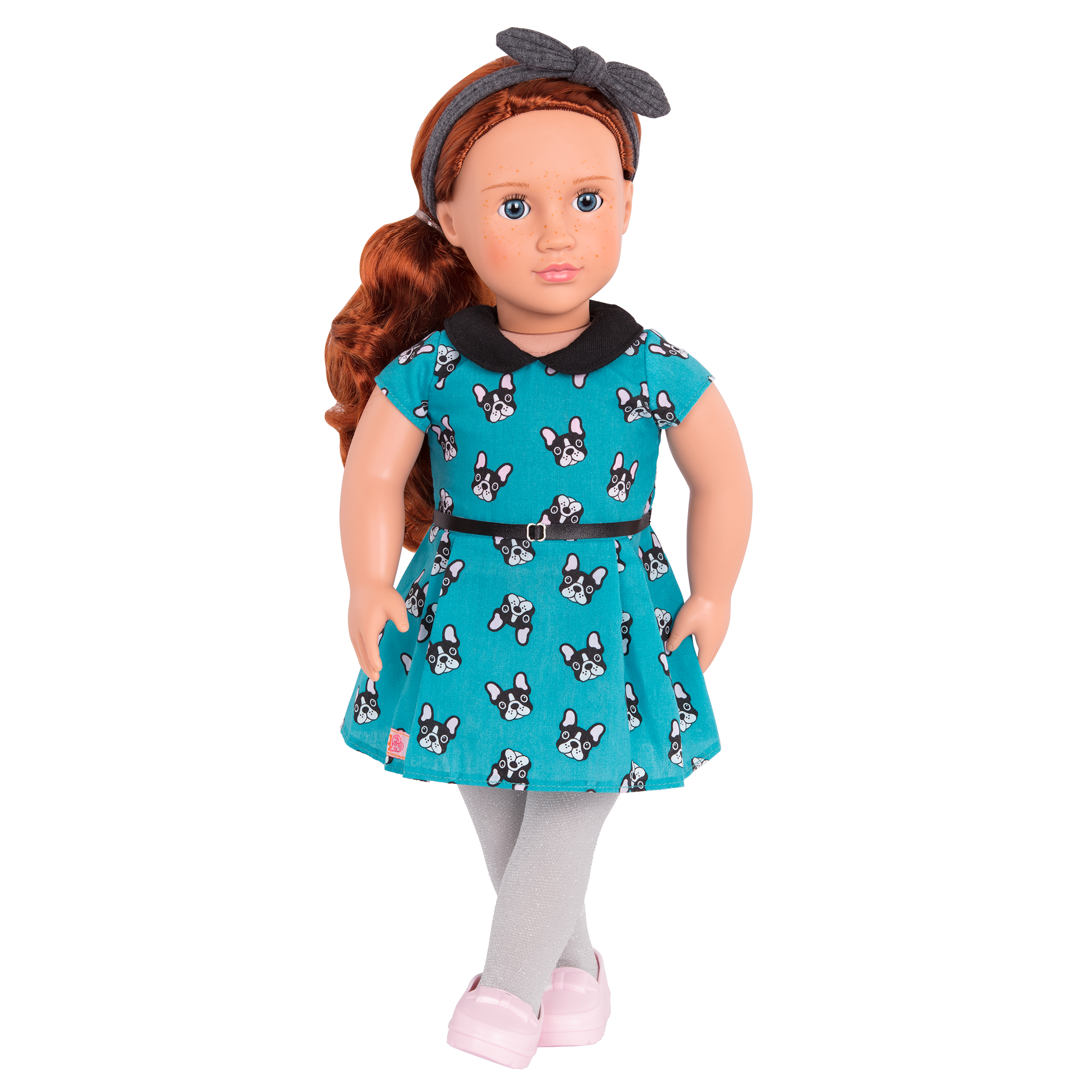 Boxer-print dress for 18-inch doll