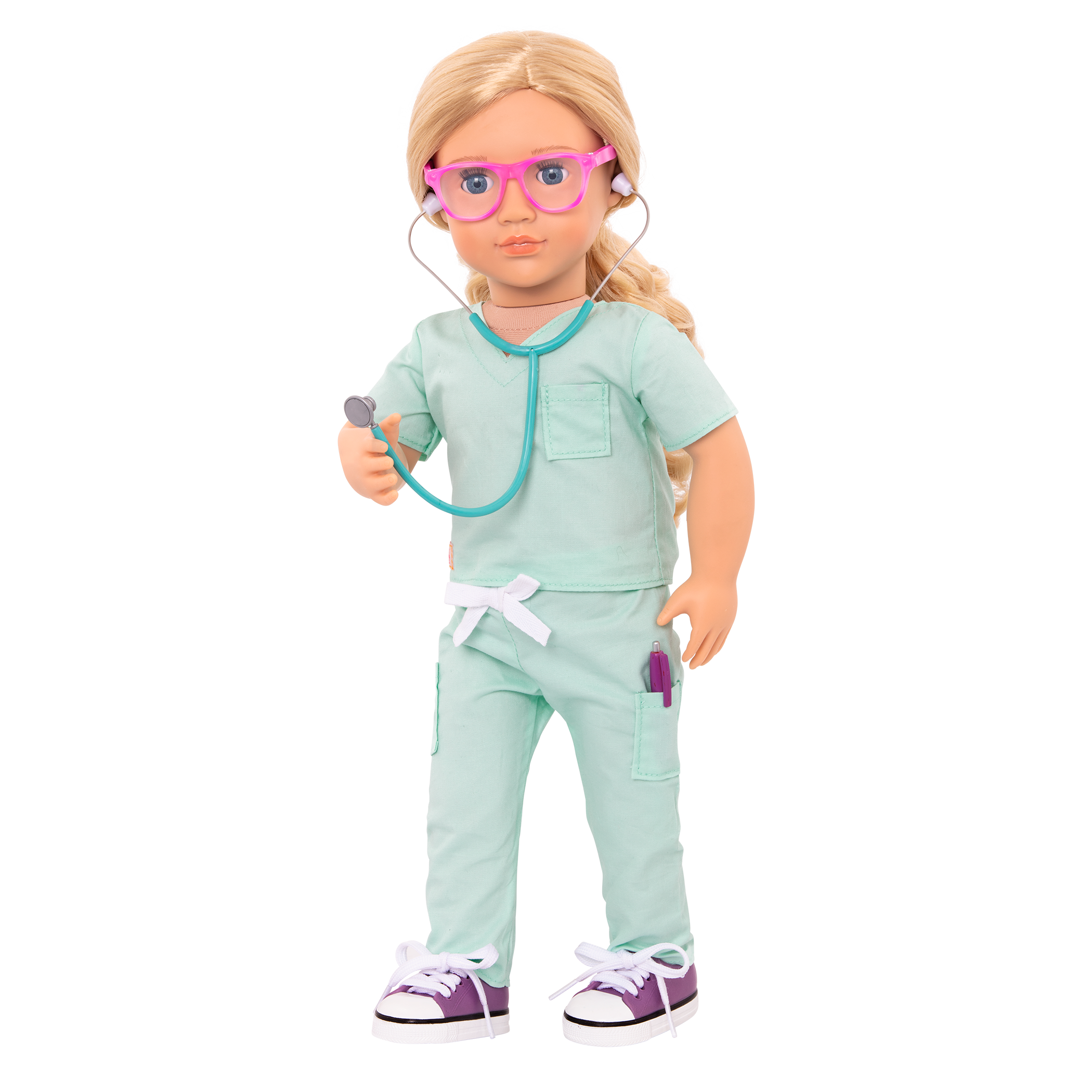 Surgeon scrubs and accessories for 18-inch doll