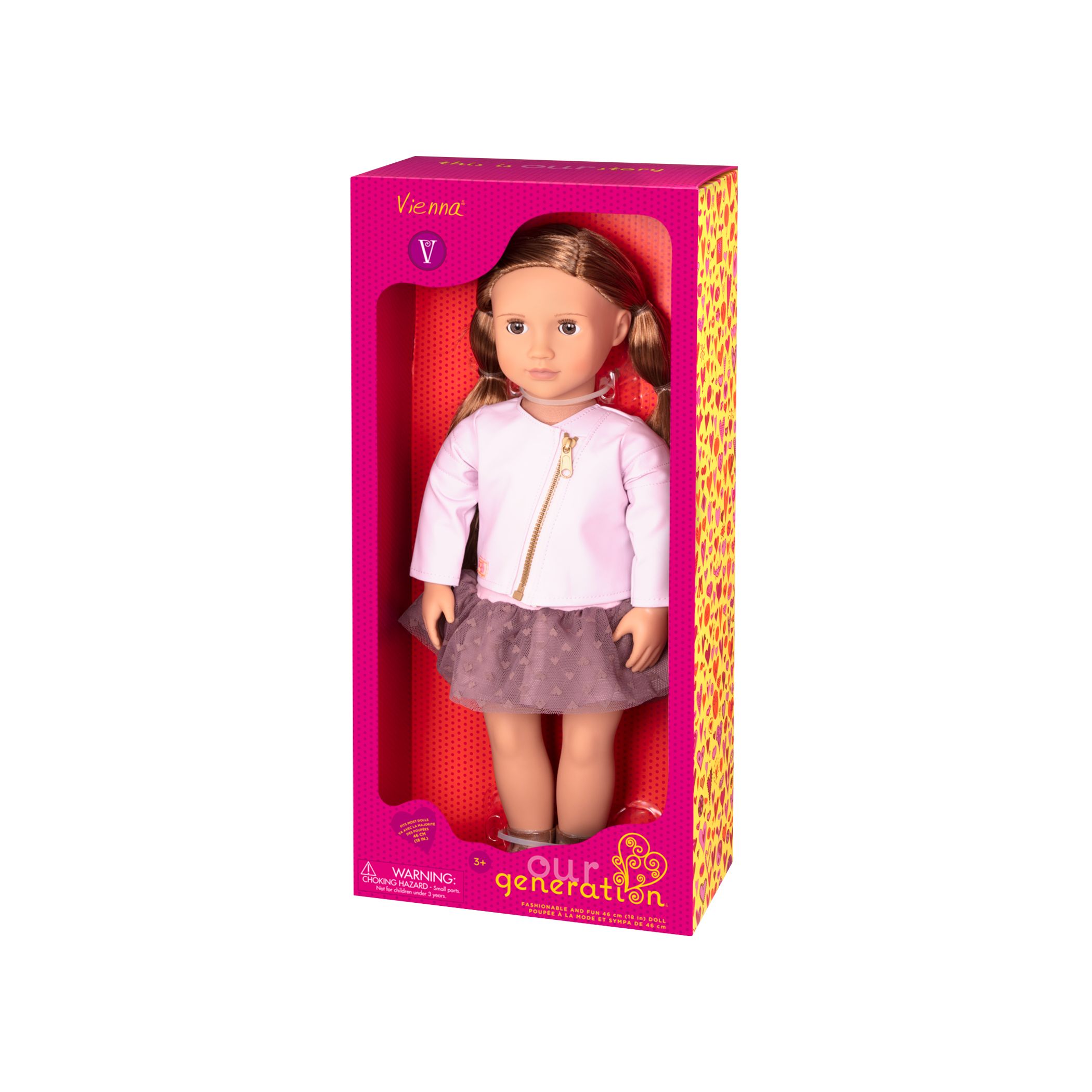 18-inch doll with light-brown hair and brown eyes