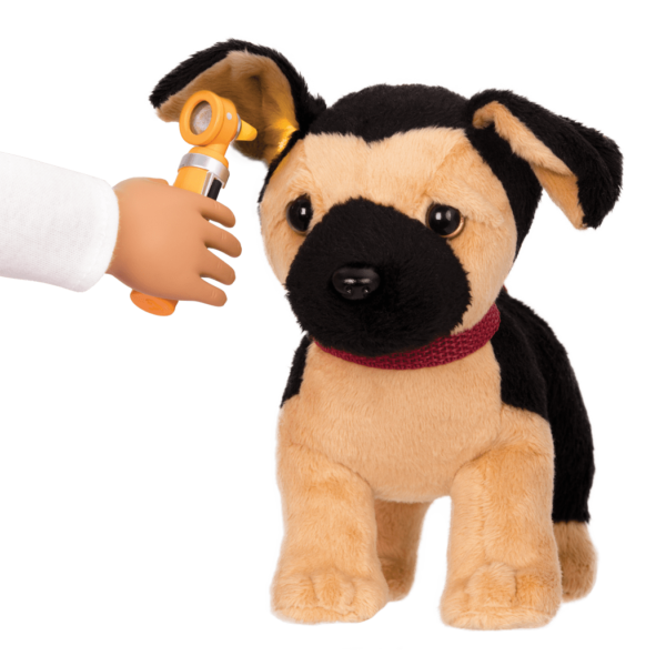 18-inch veterinarian doll with brown hair, brown eyes and vet accessories