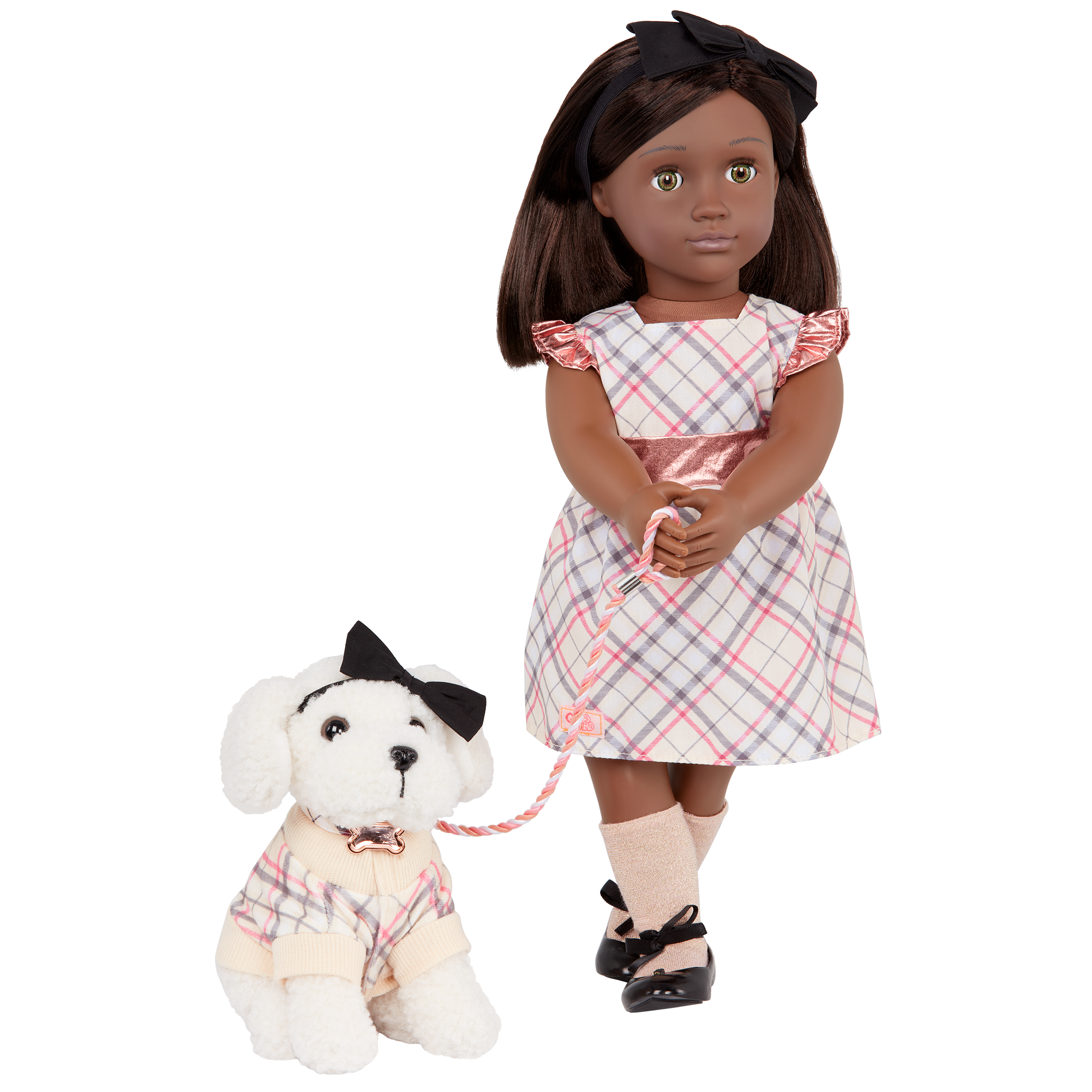 Our Generation 18-inch Doll Candice & Pet Dog Plush Chic