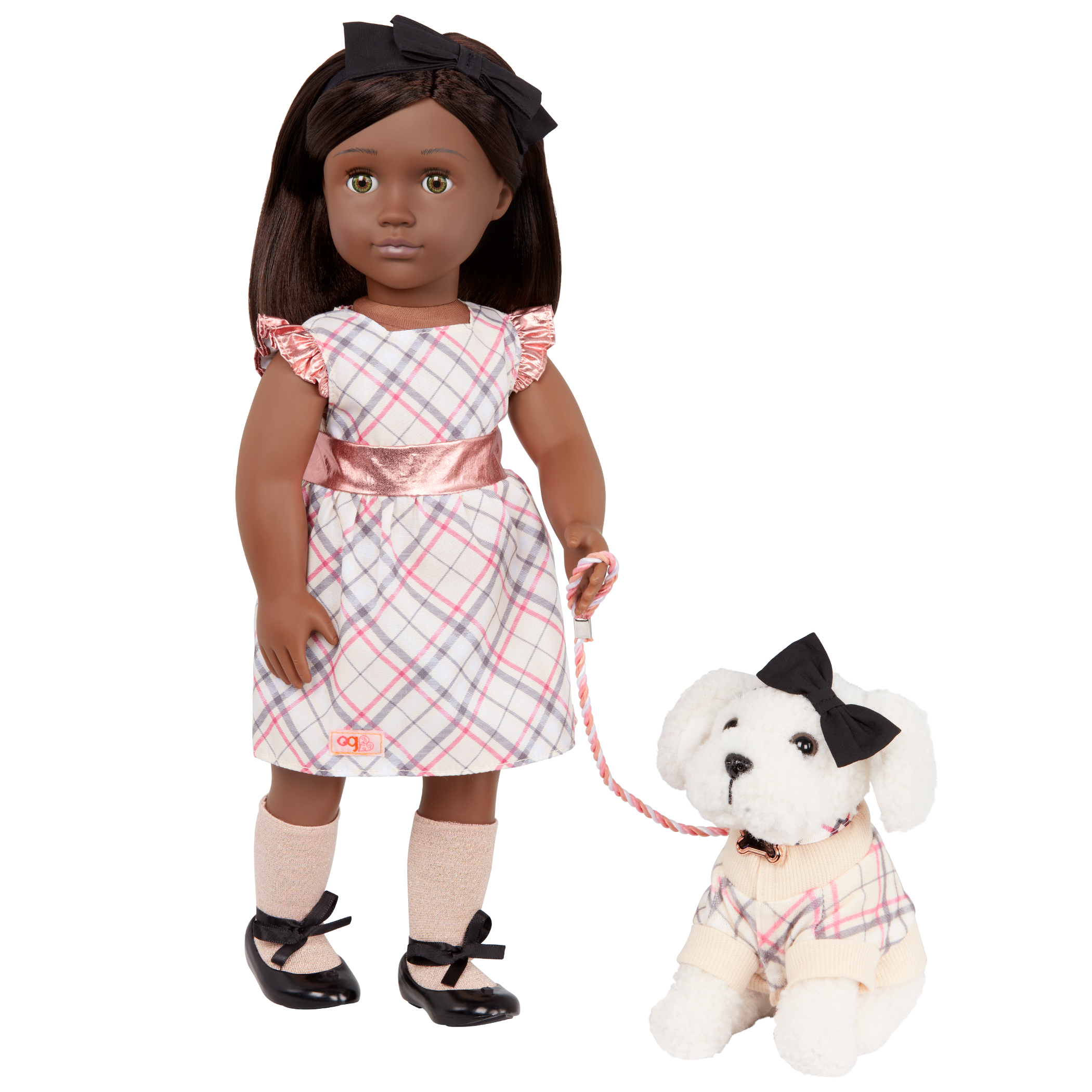 Our Generation 18-inch Doll Candice & Pet Dog Plush Chic
