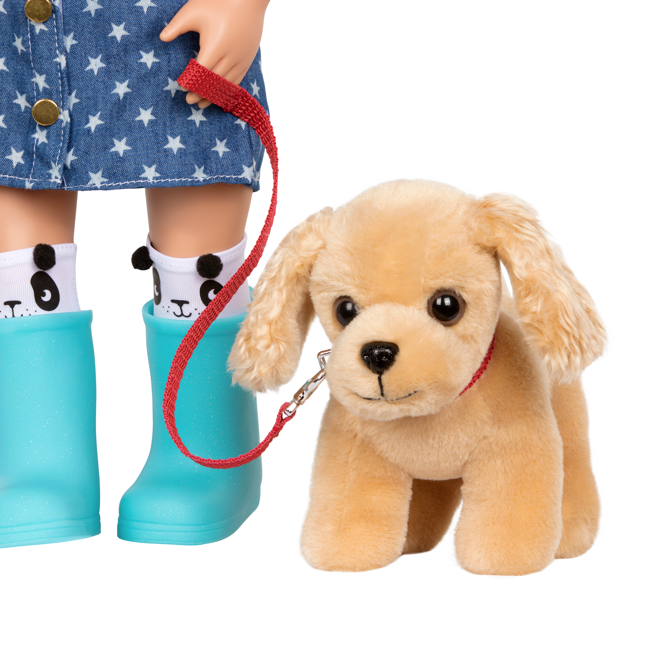 Cocker spaniel dog plushie in pet carrier