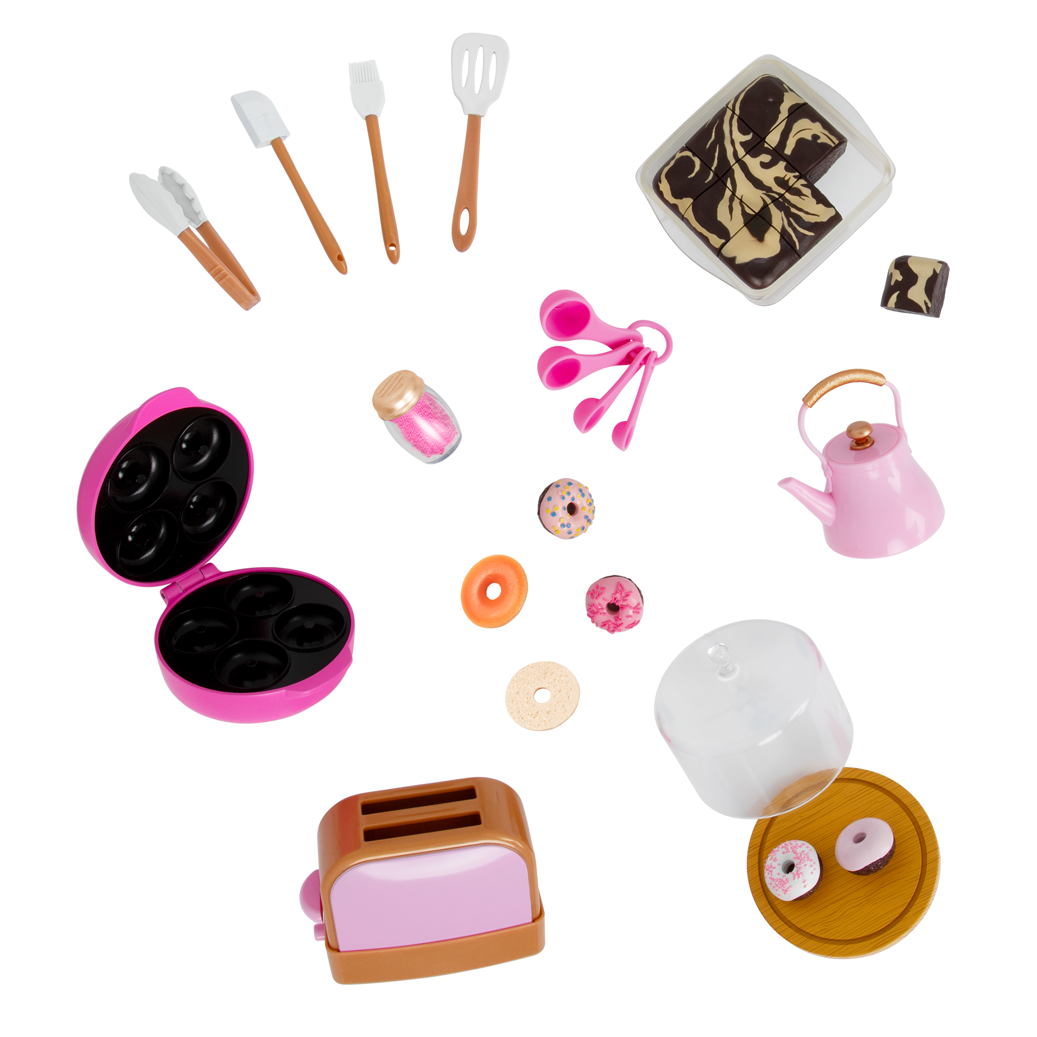 18-inch doll with baking playset