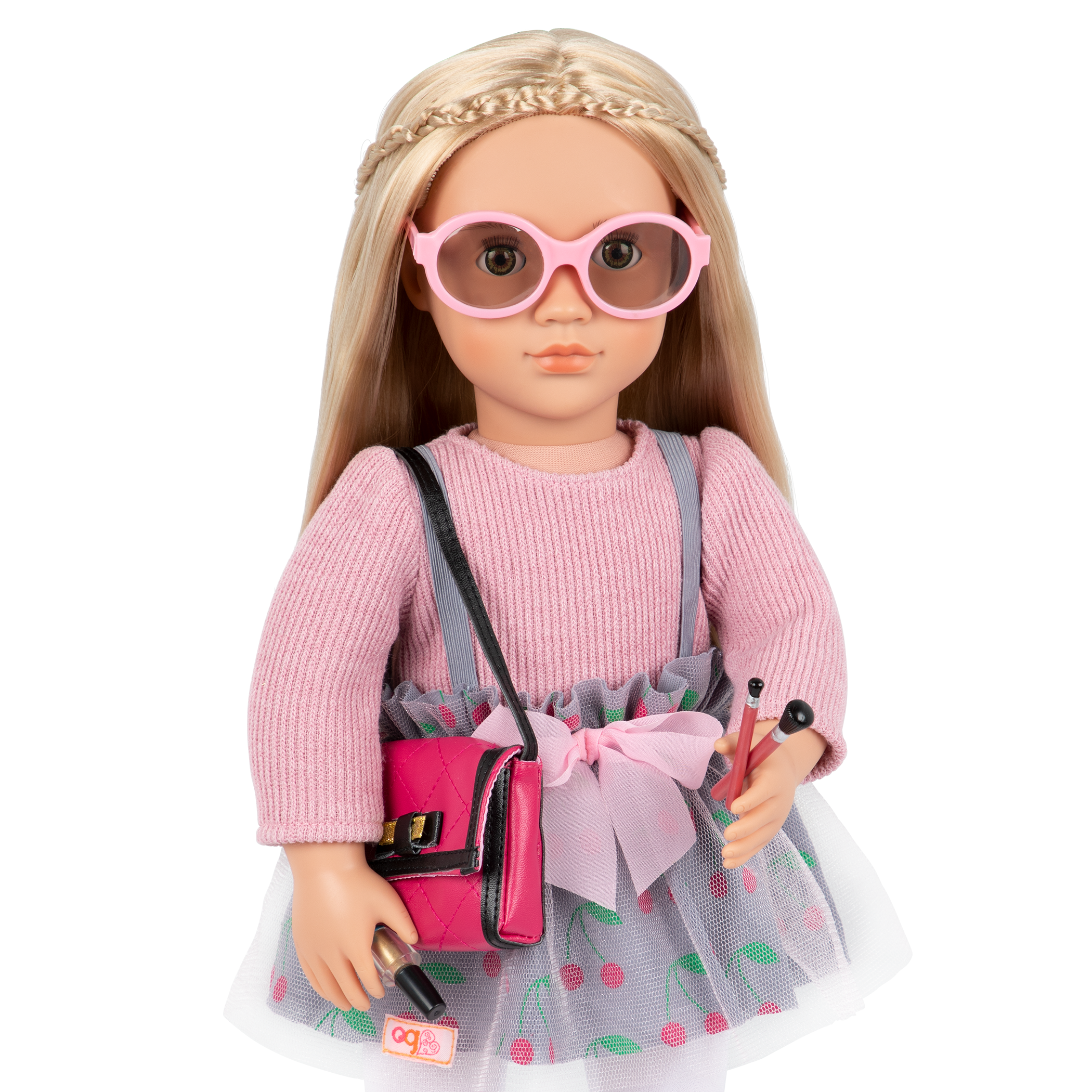 18-inch doll with purse fashion playset