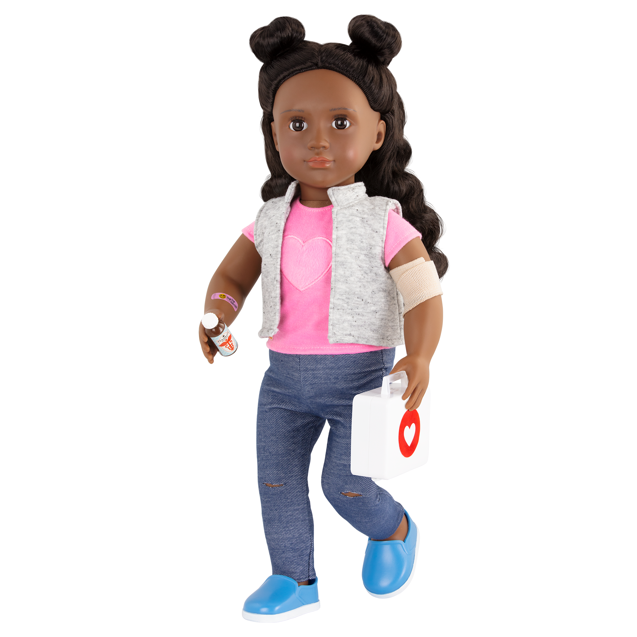18-inch doll using first aid playset