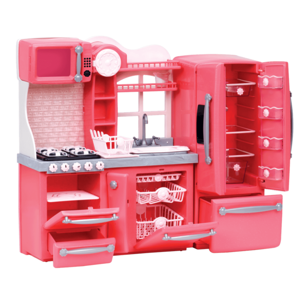 18-inch doll with kitchen playset
