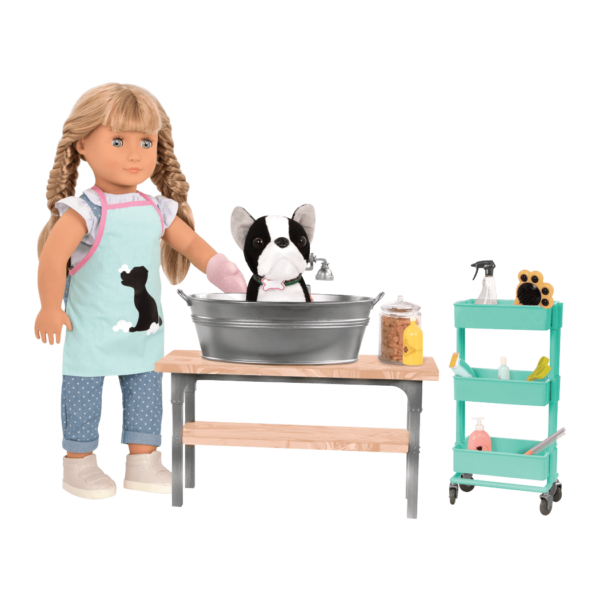 46 cm doll using pet grooming salon playset