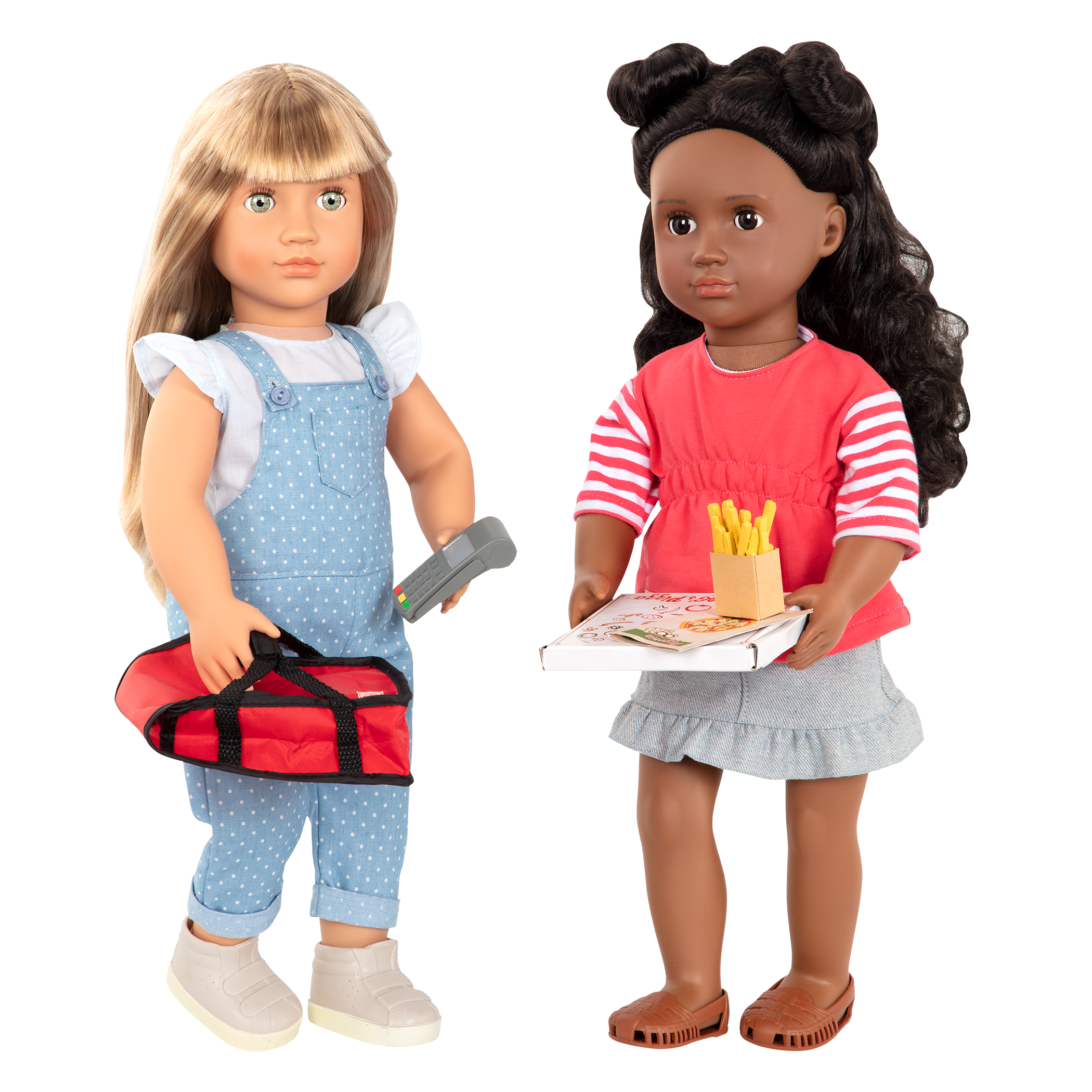 18-inch dolls with pizza delivery playset