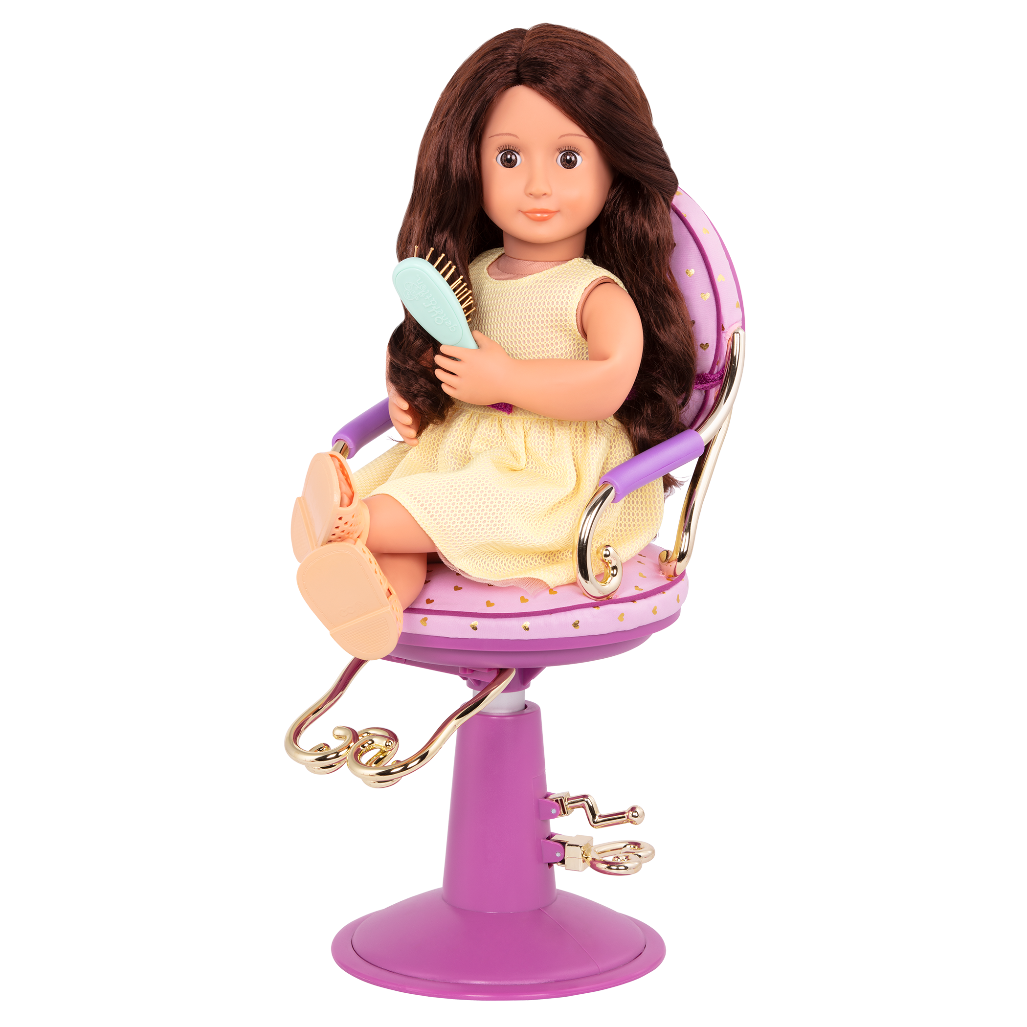 Gold and purple salon chair playset