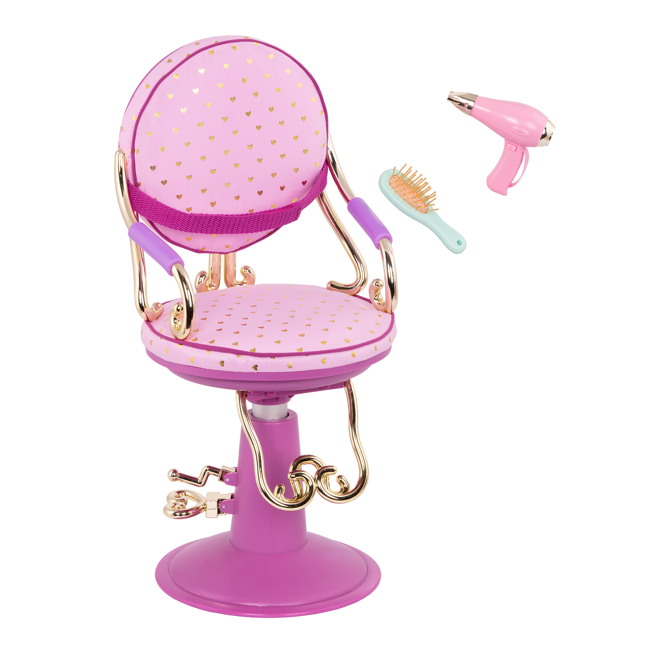 Gold and purple salon chair playset