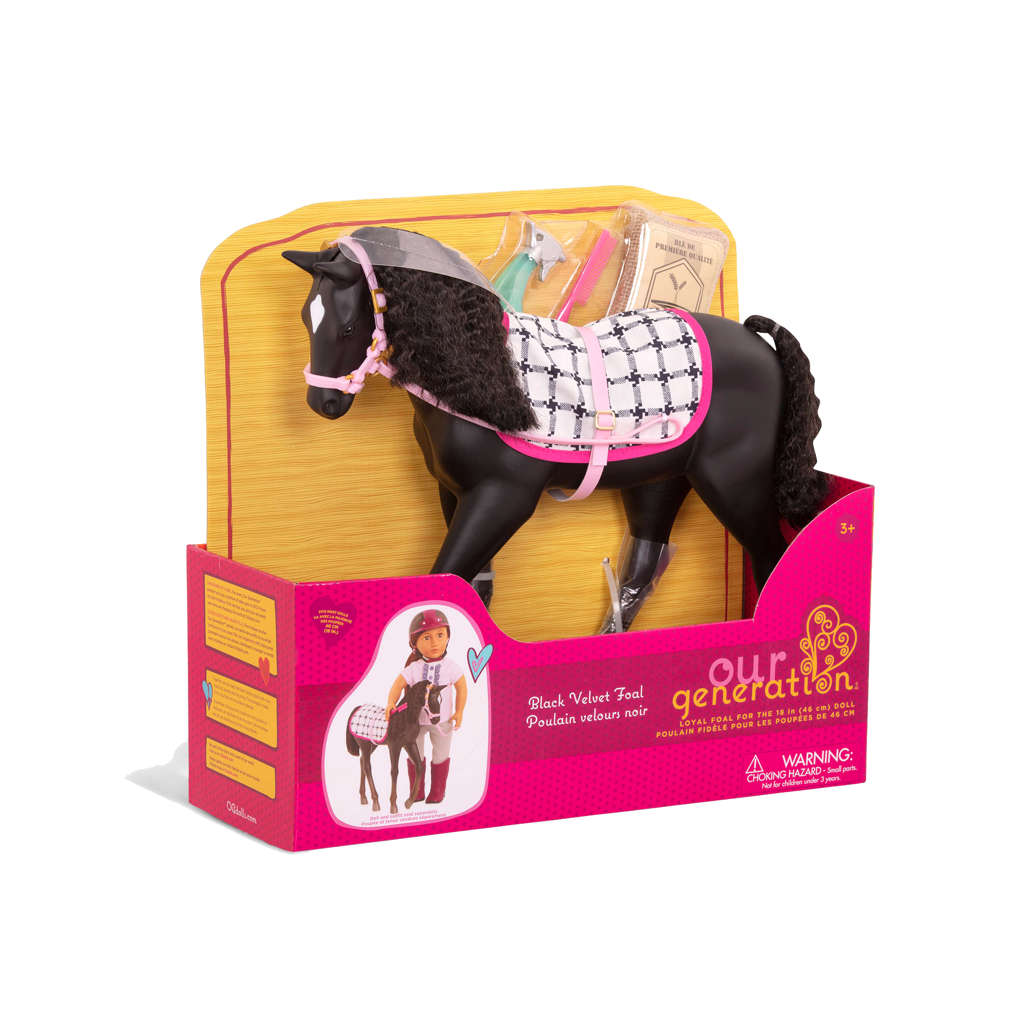 18-inch doll with black velvet foal figurine